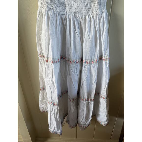 Rachel Zoe Mommy SZ 12 And Me SZ 8 White Smocked Tiered Maxi Dress - Picture 6 of 16